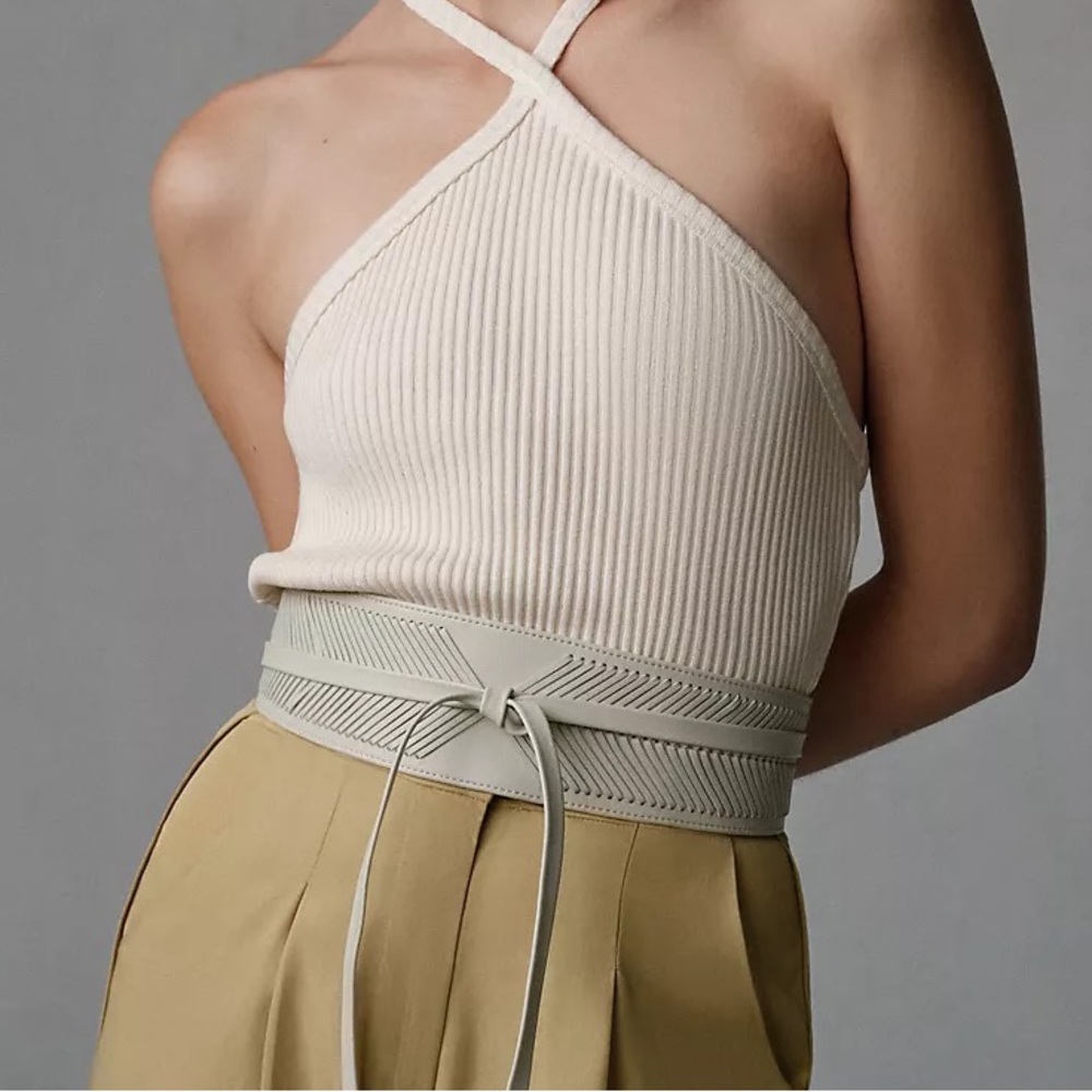 T.La Ribbed Cotton Halter Tank - Picture 15 of 16